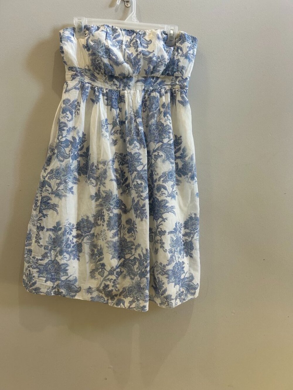 Gap Vintage Blue White Floral Strapless Sundress Sz 6